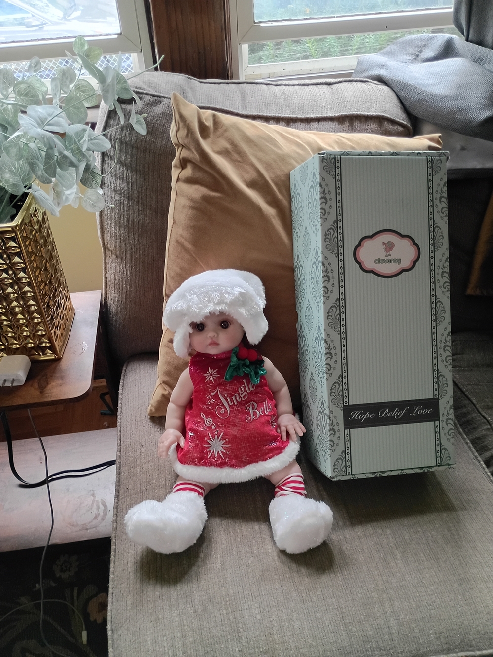Holiday Baby Doll in Red Festive Outfit